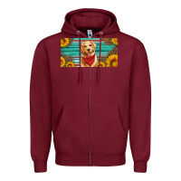 Burgundy golden retriever license plate Zipper Hoodie - Artiststas