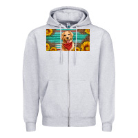 Heather Grey golden retriever license plate Zipper Hoodie - Artiststas