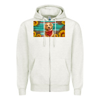 Oatmeal Heather golden retriever license plate Zipper Hoodie - Artiststas