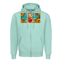 Seafoam golden retriever license plate Zipper Hoodie - Artiststas