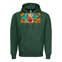 Sports Green golden retriever license plate Zipper Hoodie - Artiststas