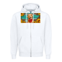 White golden retriever license plate Zipper Hoodie - Artiststas