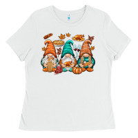 White Thanksgiving gnomes Ladies Tee - NancyCooperArtShop