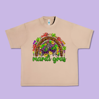 Mardi Gras Rainbow And Masks Urban Heavy Tee Designed By Howdyjamesfarm