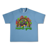 Pebble Blue Mardi Gras rainbow and masks Urban Heavy Tee - HowdyJamesFarm