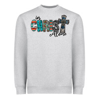 Heather Grey in christ alone Heavyweight Sweatshirt - RacoonDesign