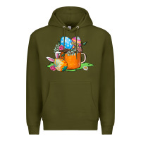 Army Green Easter Coffee Premium Hoodie - CowhideDigitalArt
