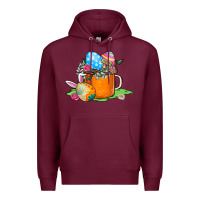 Burgundy Easter Coffee Premium Hoodie - CowhideDigitalArt
