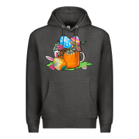 Charcoal Heather Easter Coffee Premium Hoodie - CowhideDigitalArt