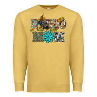 Antique Gold western rodeo bullfighter mom turquoise gemstones  sunflowers Premium Sweatshirt - BarkalooDesign