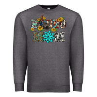 Charcoal Heather western rodeo bullfighter mom turquoise gemstones  sunflowers Premium Sweatshirt - BarkalooDesign