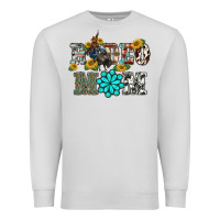 Dove Grey western rodeo bullfighter mom turquoise gemstones  sunflowers Premium Sweatshirt - BarkalooDesign