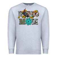 Heather Grey western rodeo bullfighter mom turquoise gemstones  sunflowers Premium Sweatshirt - BarkalooDesign