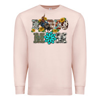 Pale Pink western rodeo bullfighter mom turquoise gemstones  sunflowers Premium Sweatshirt - BarkalooDesign