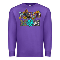 Purple western rodeo bullfighter mom turquoise gemstones  sunflowers Premium Sweatshirt - BarkalooDesign