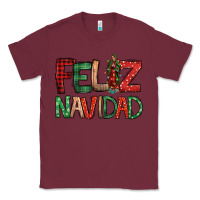 Burgundy Feliz Navidad our lady of Guadalupe Christmas Classic Tee - Jasminsmagicworld
