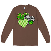 Chestnut St. Patrick's Day cowhide hearts Long Sleeve Tee - OliviaCreatesArt