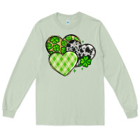 Matcha St. Patrick's Day cowhide hearts Long Sleeve Tee - OliviaCreatesArt
