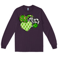 Plum St. Patrick's Day cowhide hearts Long Sleeve Tee - OliviaCreatesArt