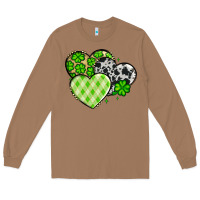 Toasted Coconut St. Patrick's Day cowhide hearts Long Sleeve Tee - OliviaCreatesArt