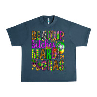 Midnight Navy Bead up bitches it's Mardi Gras Urban Heavy Tee - HowdyJamesFarm
