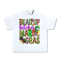 White Bead up bitches it's Mardi Gras Urban Heavy Tee - HowdyJamesFarm