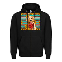 Black golden retriever with sunflowers Zipper Hoodie - Artiststas