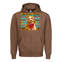 Chestnut golden retriever with sunflowers Zipper Hoodie - Artiststas