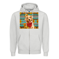 Dove Grey golden retriever with sunflowers Zipper Hoodie - Artiststas