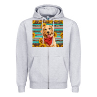 Heather Grey golden retriever with sunflowers Zipper Hoodie - Artiststas