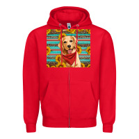 Red golden retriever with sunflowers Zipper Hoodie - Artiststas