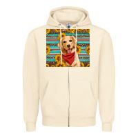 Sandshell golden retriever with sunflowers Zipper Hoodie - Artiststas