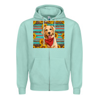 Seafoam golden retriever with sunflowers Zipper Hoodie - Artiststas