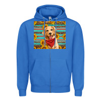 True Royal golden retriever with sunflowers Zipper Hoodie - Artiststas