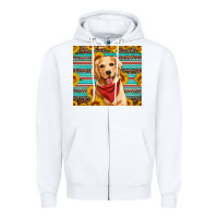 White golden retriever with sunflowers Zipper Hoodie - Artiststas