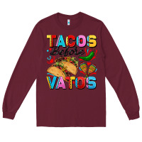 Burgundy Tacos before Vatos Valentine's Day Long Sleeve Tee - FaDigitalArtStudio