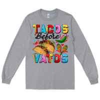 Heather Grey Tacos before Vatos Valentine's Day Long Sleeve Tee - FaDigitalArtStudio