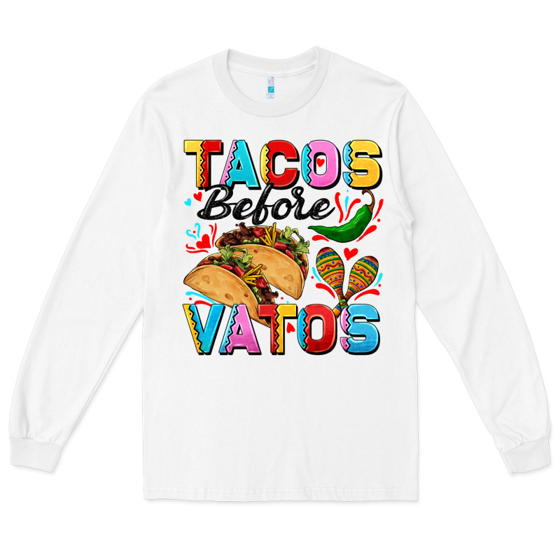 Tacos Before Vatos Valentine's Day Long Sleeve Tee by FaDigitalArtStudio | Teevron