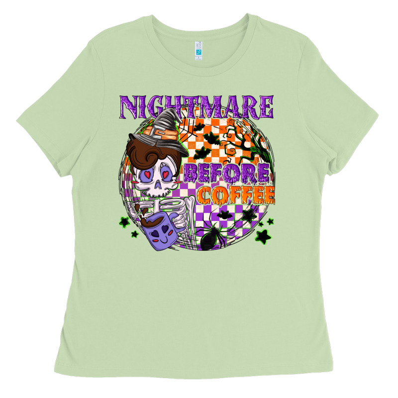 Nightmare Before The Coffee Halloween Ladies Tee by NancyCooperArtShop | Teevron