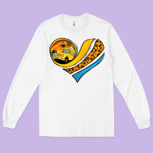 Bus Driver Off Duty Heart Long Sleeve Tee Designed By Jasminsmagicworld