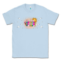 Dusty Blue summer vibes with birds Classic Tee - TumblerDesignByShophia