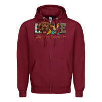 Burgundy love labrador retriever Zipper Hoodie - Artiststas