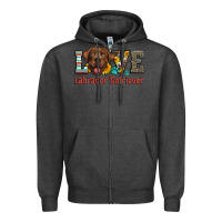 Charcoal Heather love labrador retriever Zipper Hoodie - Artiststas
