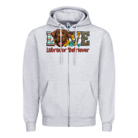 Heather Grey love labrador retriever Zipper Hoodie - Artiststas