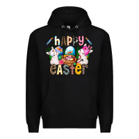Black Happy Easter Premium Hoodie - CowhideDigitalArt