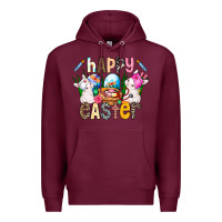Burgundy Happy Easter Premium Hoodie - CowhideDigitalArt
