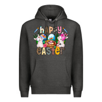 Charcoal Heather Happy Easter Premium Hoodie - CowhideDigitalArt
