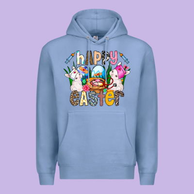 Happy Easter Premium Hoodie Designed By Cowhidedigitalart