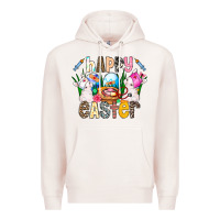 Pale Pink Happy Easter Premium Hoodie - CowhideDigitalArt