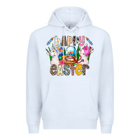 White Happy Easter Premium Hoodie - CowhideDigitalArt